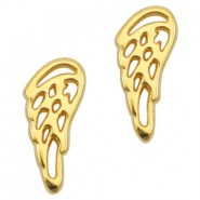 DQ metal charm / connector Angel wing Gold