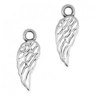 DQ metal charm Angel Wings Antique Silver