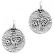 DQ metal charm Coin Antique silver