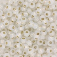 Miyuki seed beads 8/0 - Gilt lined opal 8-551