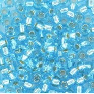 Miyuki seed beads 8/0 - Silverlined aqua 8-18