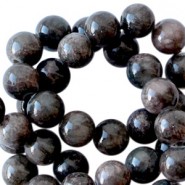 Jade gemstone beads round 6mm Brown-grey