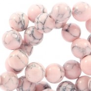 Turquoise gemstone beads round 4mm Light rose peach