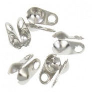 Calottes/bead tips metal 5x8mm - Antique silver