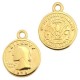 DQ metal charm 15x13mm Coin Gold