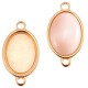 Engaste metálico DQ entrepieza Oval 23x13mm para cabuchón 10x13mm - Oro rosado