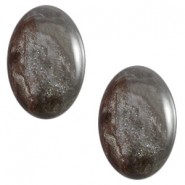 Polaris cabochon Jais ovaal 10x13mm Taupe brown