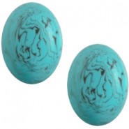 Cabochon Polaris oval 10x13mm Matt coral turquoise blue