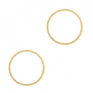DQ metal charm - connector Circle 14mm Gold