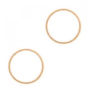DQ metal charm - connector Circle 14mm Rosegold