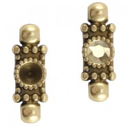 DQ Metal connector charm with setting 2 eyelets for SS24 Antique bronze