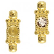 DQ Metal connector charm with setting 2 eyelets for SS24 Gold
