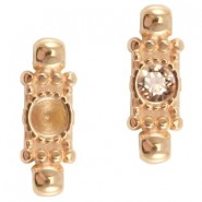 DQ Metal connector charm with setting 2 eyelets for SS24 Rosegold
