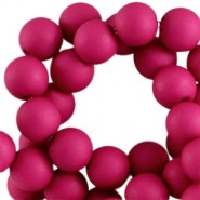 Acryl kralen mat rond 6mm Fuchsia 