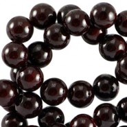 Jade gemstone beads round 4mm Dark port red