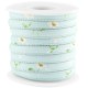 Trendy gestikt koord 6x4mm Light turquoise blue