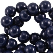 Opaque glass beads 4mm Dark navy blue
