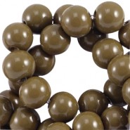 Opaque glass beads 4mm Dark olive green