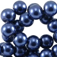 Top quality glass pearl beads 4mm Dark blue