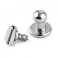 Soldatenknop met schroef Ø 4mm Antiek zilver