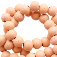 Wood beads round 6mm Pastel orange