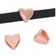 Metal slider bead / charm Heart 10x9mm Rose gold