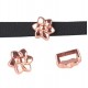 Metal slider bead / charm Flower 10mm Rose gold