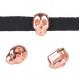 Metal slider bead / charm Skull 10x7mm Rose gold