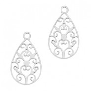 Bohemian bedel druppelvorm 16x9mm Zilver