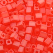 Miyuki square - cubes 4mm - Transparant orange matte AB 138FR