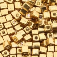 Miyuki square - cubes 4mm - Galvanized yellow gold 1053