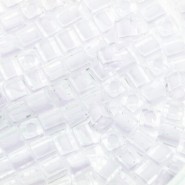 Miyuki square - cubes 4mm - White lined crystal SB-1104