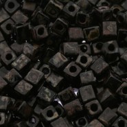 Miyuki square - cubes 4mm - Opaque picasso black SB-4511
