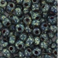 Miyuki seed beads 6/0 - Opaque picasso dark teal 6-4516