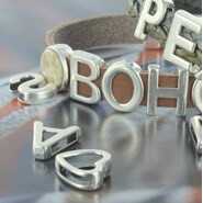 New 11 November - Letter slider beads made of DQ metal 