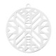 Metalen hanger Bohemian rond met oog 25mm Zilver