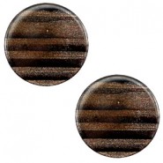 Polaris cabochon 7mm Sparkle dust Dark brown