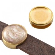 DQ metaal schuiver - setting voor 12mm cabochon Goud