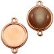 DQ Metal connector charm with setting 2 eyelets for 12mm cabochon Rosegold
