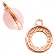 DQ Metal charm with setting double-sided for 12mm cabochon Rosegold