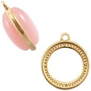 DQ Metal charm with setting double-sided for 20mm cabochon Gold