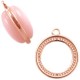 DQ Metal charm with setting double-sided for 20mm cabochon Rosegold