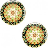 Mandala 20mm basic cabochon Multicolor black - yellow