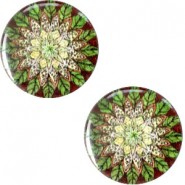 Mandala 20mm basic cabochon Multicolor groen