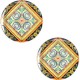 Mandala 20mm Basic cabochon Multicolor schwarz-grün-orange