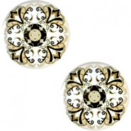 Mandala 12mm basic cabochon Multicolor beige-white-black