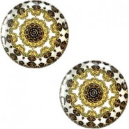 Mandala 20mm basic cabochon Multicolor bruin-geel