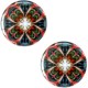 Mandala 20mm Basic cabochon Multicolor dunkelblau-rot