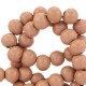 Wood beads round 6mm Warm rose brown