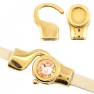 DQ metaal Haak sluiting met 7mm setting Goud